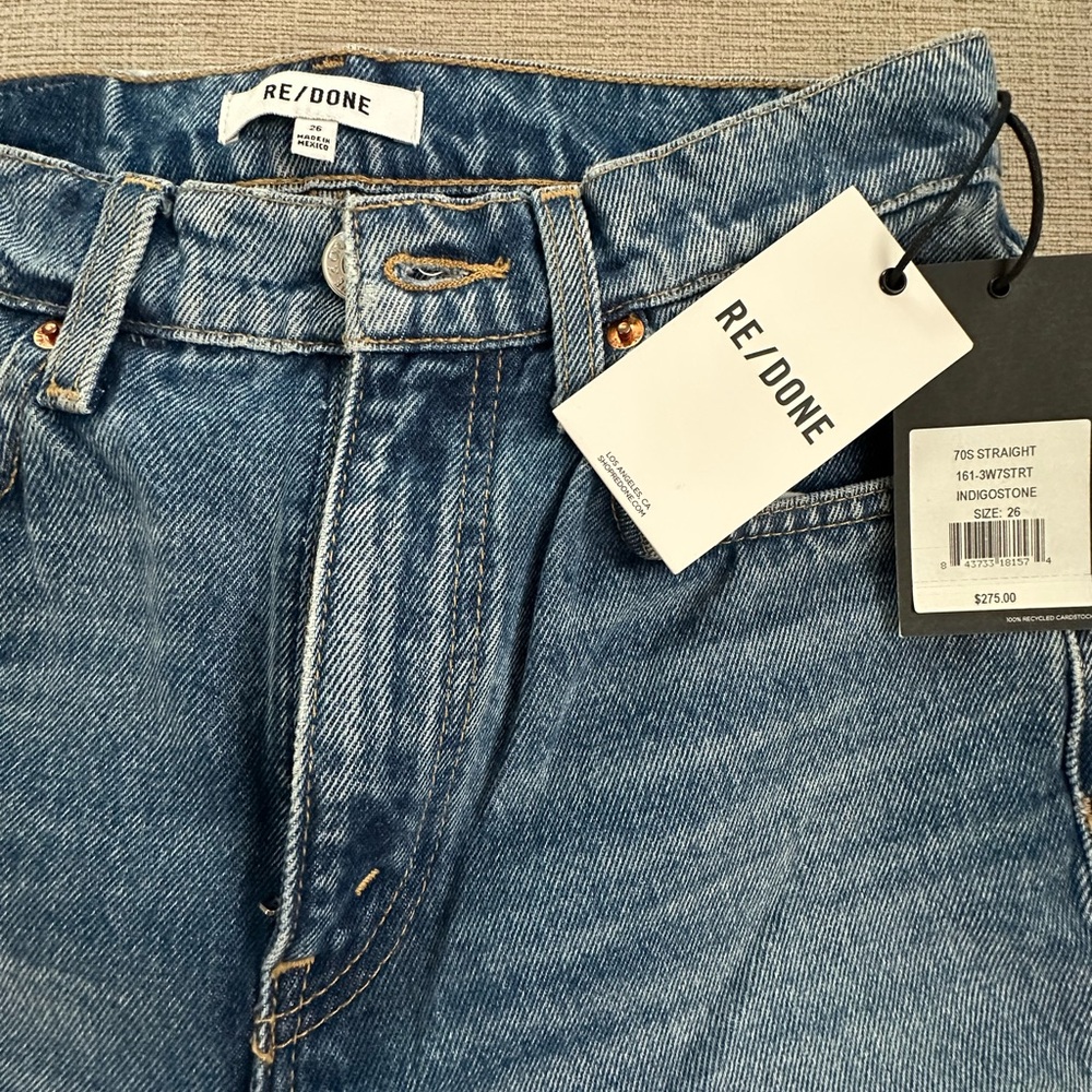 NWT Re/Done women’s Classic Blue Straight Jeans